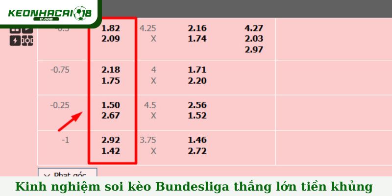 Kinh nghiệm soi kèo Bundesliga thắng lớn tiền khủng dễ dàng
