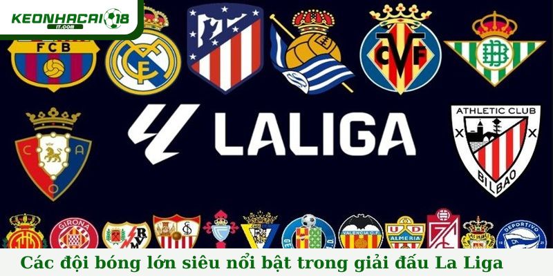Các đội bóng lớn siêu nổi bật trong giải đấu La Liga